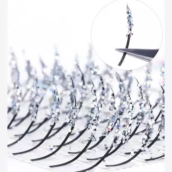 with Diamond Eyelash Extension Glitter Shiny Individual Lashes New False Eyelashes Women 14mm