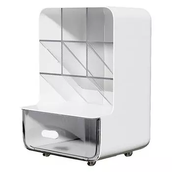 with Drawer Slant Pen Holder Plastic Desktop Sundry Storage Rack Desk Organizer белый