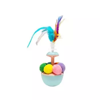 with Feather Plush Balls Cat Tumbler Toy Interactive Interactive Kitten Cat Toy Indoor