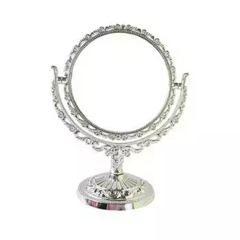 With Frame Desktop Makeup Mirror 360 Degree Rotation Vintage Cosmetic Mirror Birthday Gift S-Style 4