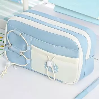 with Front Pocket Cartoon Pencil Case Large Capacity Stationery Storage Bag Office Supplies