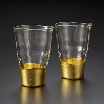 with Hakuichi Japanese Crafted tumbler glass set of 2 [Wrapping paper]