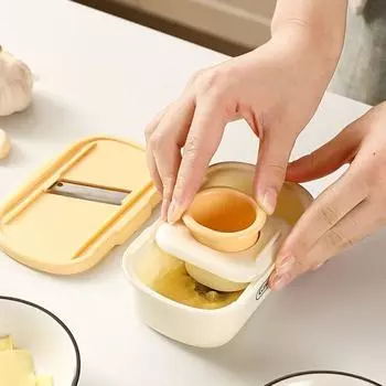 with Hand Guard Garlic Grinder 2 in 1 Vegetable Slicer Kitchen Gadget Garlic Smasher Restaurant