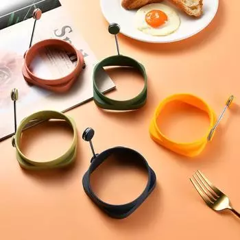 with Handle Silicone Non-stick Reversible Egg Ring Pancake Shaper Omelette Mould Egg Frying Mold