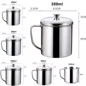 With Handle Stainless steel Cup Supplies 1pc Water Milk Tea Camping Home 7cm (200ml)