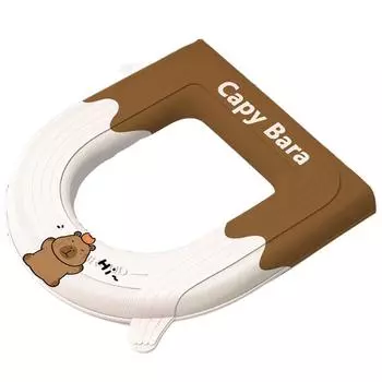With Handle Toilet Seat Cushion Reusable Closestool Mat Cartoon EVA Toilet Seat Cover Bathroom capybara