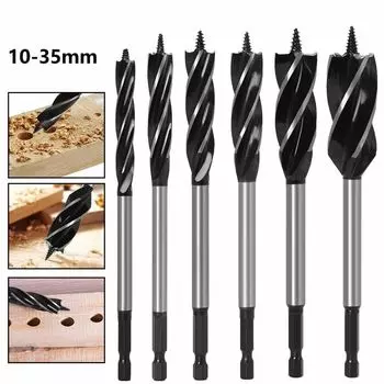 with Hex Shank Twist Drill Bit Four-slot Hole Opener Saw Auger Drill Bits Door Lock 10mm