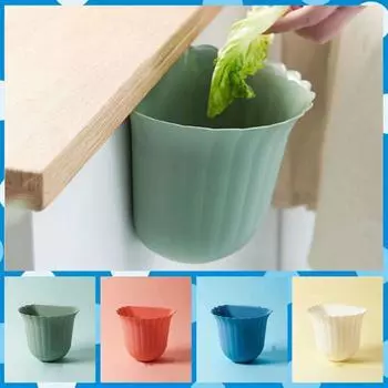 with Hook Wall Mounted Lace Waste Bin Anti-fall Clutter Storage Bucket Rubbish Container Cabinet белый