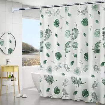 With Hooks Bathroom Curtain Waterproof Window Tulle Creative Shower Curtain Bathroom 80x180cm