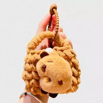 with Key Chain Capybara Coin Purse Crochet Cartoon Plush Wallet Kawaii Panda Earphone Bag Daily style3