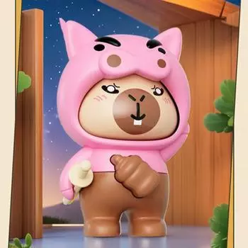 With Keychain Capybara Face Changing Doll Chinese Style Face Changing Toy Pendant Kid Girl Boy розовый