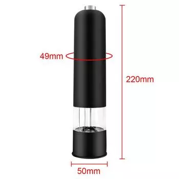 With LED Light Spice Grinder Kitchen Tools Electric Automatic Pepper Salt Mill Seasoning Bottle Kitchen Accessories чёрный