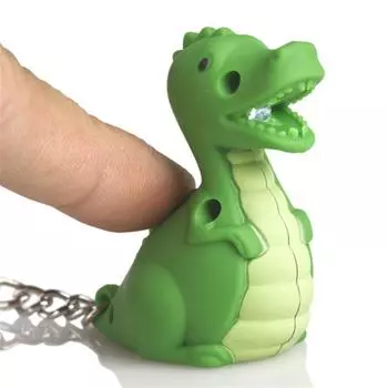 With Light Light Sound Key Ring Animal Doll LED Keychain Creative Dinosaur Keychain Pendant зелёный