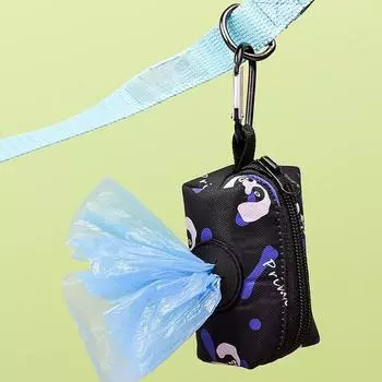 with Metal Buckle Pet Poop Bag Holder Abstract Printing Waste Bag Dispenser For Leash and Belt style C