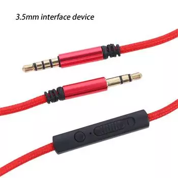With Mic Speaker Line Gold-plated Plug Volume control Audio Wire Car Aux Cord Aux Cable Audio Cable золотой