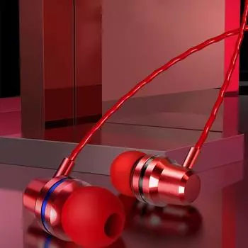 with Mic Wired Headset 3.5mm Wired Phone Earphone Music Earphones 3.5mm Headphones Computer красный