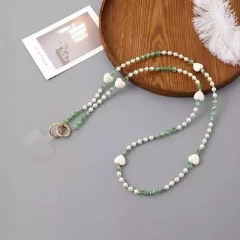 With Patch Beaded Crossbody Phone Chain Love Heart Phone Neck Straps Mobile Phone Pendant style 5