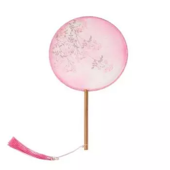 with Pendant Embroidery Fan Tassels Silk Fan Ancient Chinese Style Round Fan Home Decor Style 7