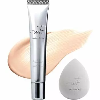 [with puff] wrinkfade link fade | medicated wrinkle cover foundation 20g liquid foundation whitening stain wrinkle improvement quasi-drug
