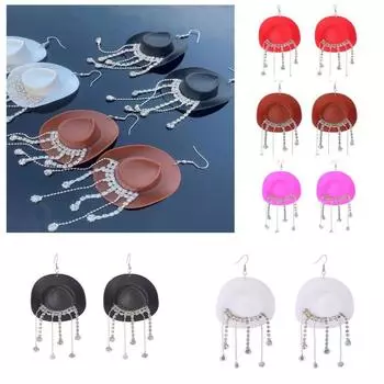 with Rhinestone Ear Jewelry Bohemian Tassel Earrings Cute Dangle Earrings Women розовый