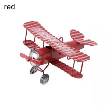 With Rope Air Plane Model Can be Hung Metal Crafts Retro Desktop Props Kids Gift