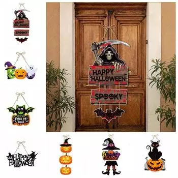With Rope Halloween Bat Pendant Paper Skeleton Door Hanging Hanging Paper Pumpkin Bar 3