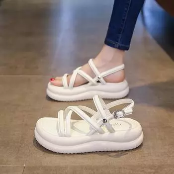 With skirt sandals women s summer new versatile fashion retro comfortable casual platform beach shoes 35