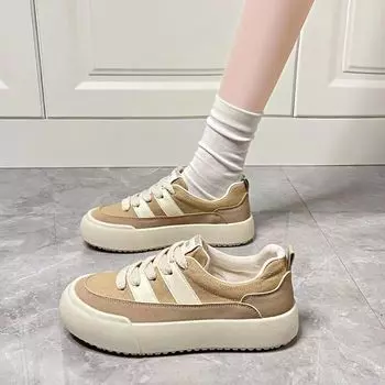 With skirt thick baseplate shoes women s 2024 summer new soft sole versatile student canvas shoes round head retro sneakers 35