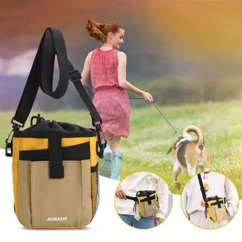 with Strap Dog Snack Pocket Large Capacity Pet Poop Pouch Strong Pet Training Shoulder Bag Walking зелёный