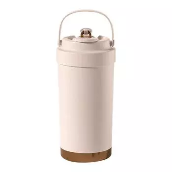 with Straw Travel Coffee Mug Ceramic Coated Tumbler Portable Insulated Water Bottle Car Travel