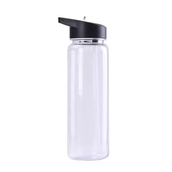 With Straw Water Bottle Workout Bottle Leakproof New чёрный