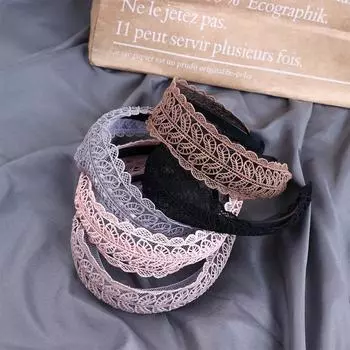 With Toothed Lace Leaves Headband Women Hair Accessories Korean Style Hair Wear Wide Side Hairband хаки
