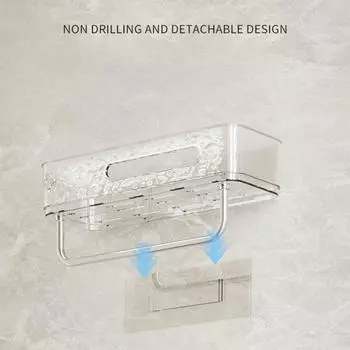 with Towel Rack Bathroom Storage Rack Punch Free Storage Tray Organizer Rack Kitchen серый