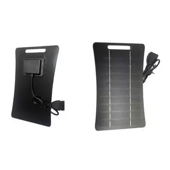 with USB Output Solar Panel Charger 5V 2W Portable Solar System Mobile Phone Charger чёрный