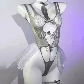 With Wearing Stockings Sexy Clothing Lace Skirt Nightgown Sexy Lingerie Dress Ladies