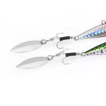 With Willow Blade Swivel Three Hooks Treble Hooks Rotating Sequins Black Tube Rotating Ring Hook gold-6#