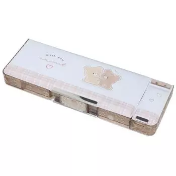 WITH YOU ANIMAL Pencil Case with Eraser Pocket Bear New School Year [Pencil Case] Double-sided /