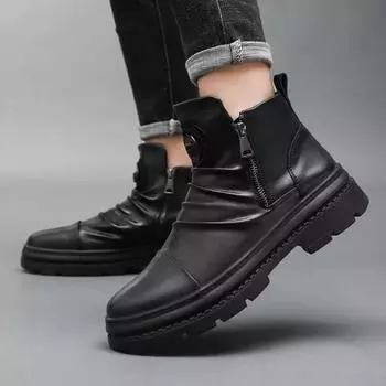 With Zip Black Male Shoes Warm Winter Men s Boots Footwear Low Price Classic Size 44 Comfortable Trendy 2025 Offer Offers New 45 39