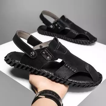 Withdraw from the cabinet and pick up leaks, leather sandals, men s outdoor sports sandals, and slippers 38 песочный