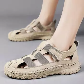 Снятие хвоста товары пляжные сандалии мужские уличные туфли с отверстиями универсальная сумка головка пляжная обувь 38 чёрный