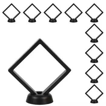 витрина dodtazz монетница с прозрачным постаментом для демонстрации в маникюрном салоне (черный/набор 10)