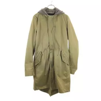 wjk reluxe made in Japan 2way Military coat S khaki Sweatshirt Hood Men s Used