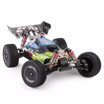 Wltoys XKS 144001 1/14 Радиоуправляемая машина Высокоскоростной гоночный автомобиль Аккумулятор 2200 мАч 60 км/ч 2,4 ГГц Радиоуправляемая багги 4WD 2x1500mAh Battery зелёный