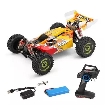 WLtoys XKS 144010 Радиоуправляемая машина Внедорожник Высокая скорость 75 км/ч 1/14 2,4 ГГц Гоночный автомобиль 4WD RTR с металлом remote control B жёлтый