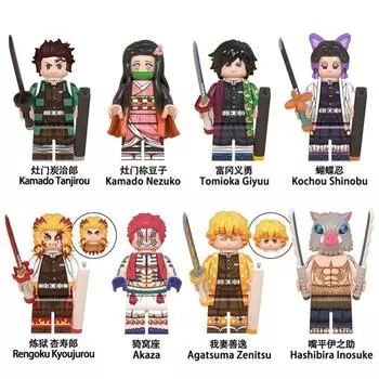 Wm6116 Набор строительных блоков Ghost Annihilation Blade, фигурка, мелкие частицы, сборка, игрушка, сумка