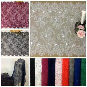 Кружевная ткань. Длина 3 м, ширина 65 см. Цвета в ассортименте белый