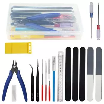 WMYCONGCONG Пластиковые Модели Инструменты 18 Предметов Модель Вводный Инструмент Для Рукоделия Для Модели Базовые Инструменты Кейс Для Хранения Ручек Набор Инструментов Для Рукоделия, Инструменты, Набор,