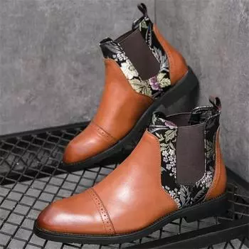 Wniter New Designer Fashion Male Pointed Mixed Chelsea Ankle Boots Men Casual Luxury High Top Platform Shoes Zapatos Hombre 38