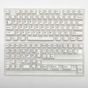 Wob/Bow Two-Color Key Cap 126 Key PBT Material Original Height Fit 61/68/75/84/87/98/108 Beige White