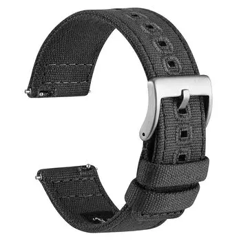 [WOCCI] ремень для часов из холста 20 мм ремешок для часов вышитый тканевый сменный ремешок для часов быстросъемная серая/серебристая пряжка